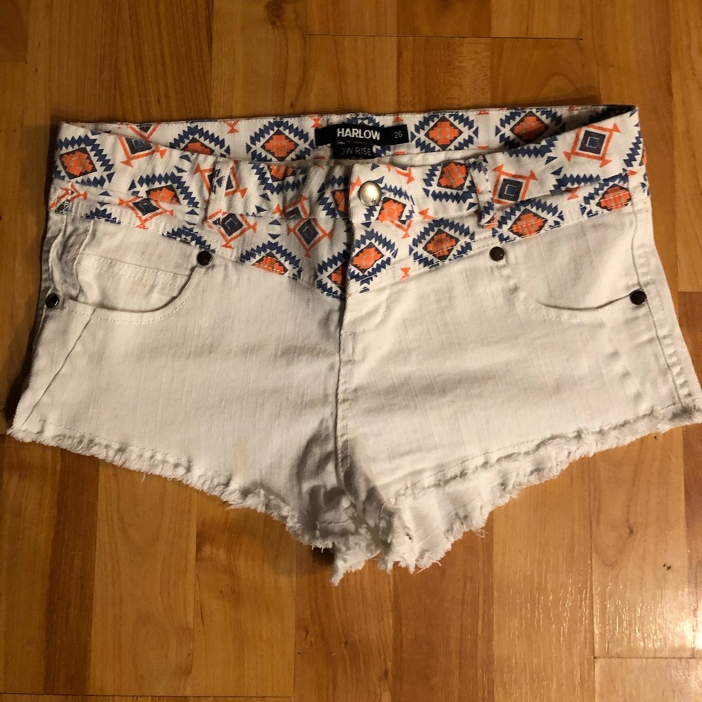 White booty shorts